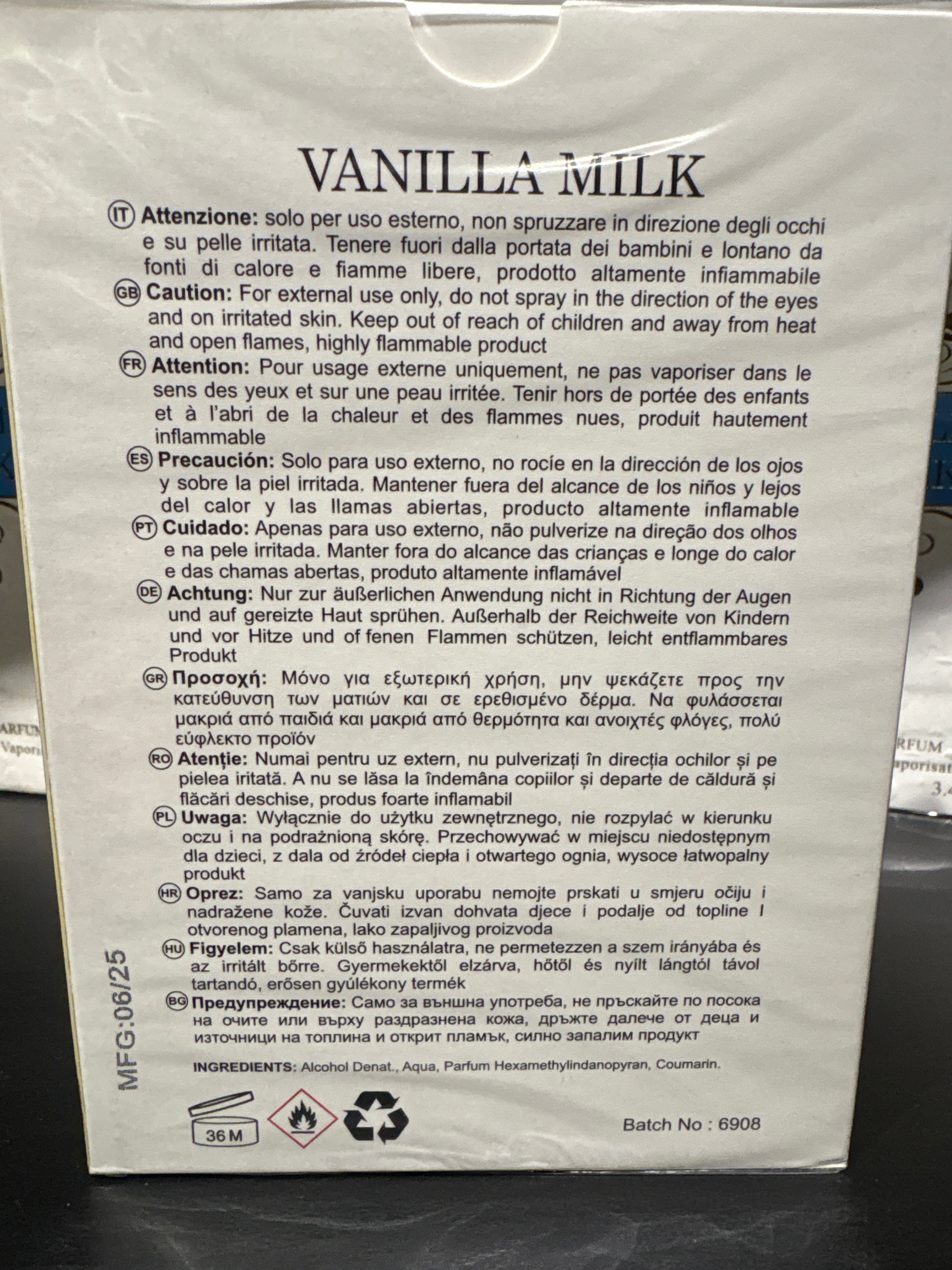 Vanilla milk