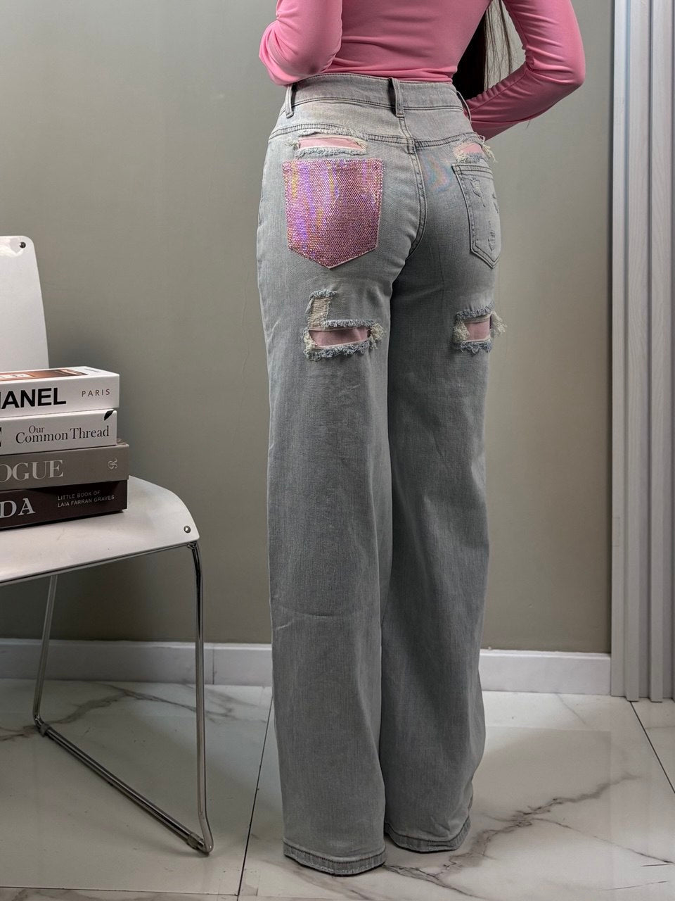 jeans pink